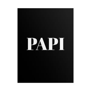 May include: A black background with the white word "PAPI" in a bold, serif font. The text is centered and takes up a significant portion of the image.