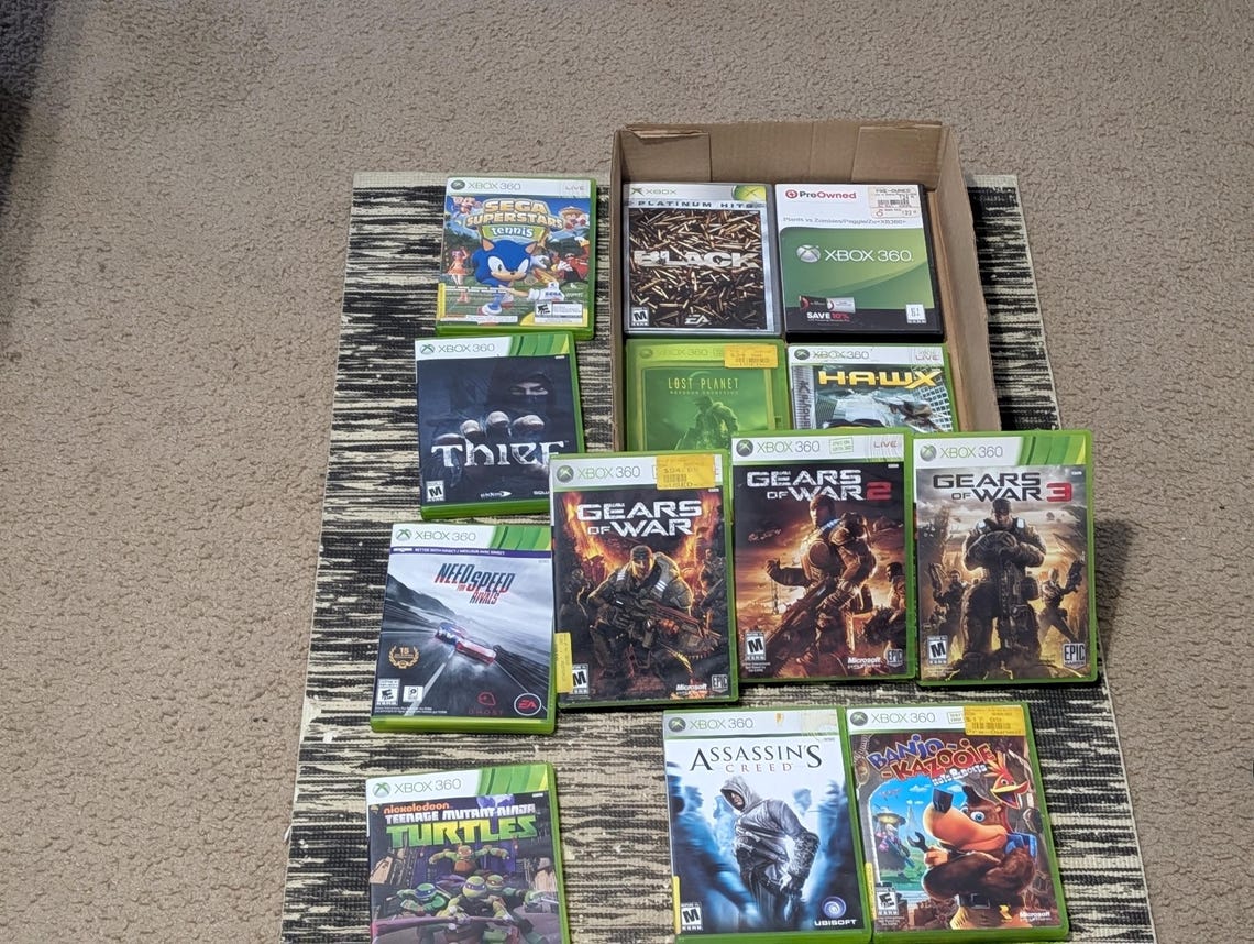 Xbox 360 Game Lot - 15 Titles Including Gears of War Trilogy & Assassin's Creed, foto 1 di 5