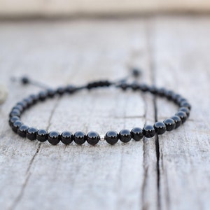 Adjustable black tourmaline bracelet black tourmaline jewelry