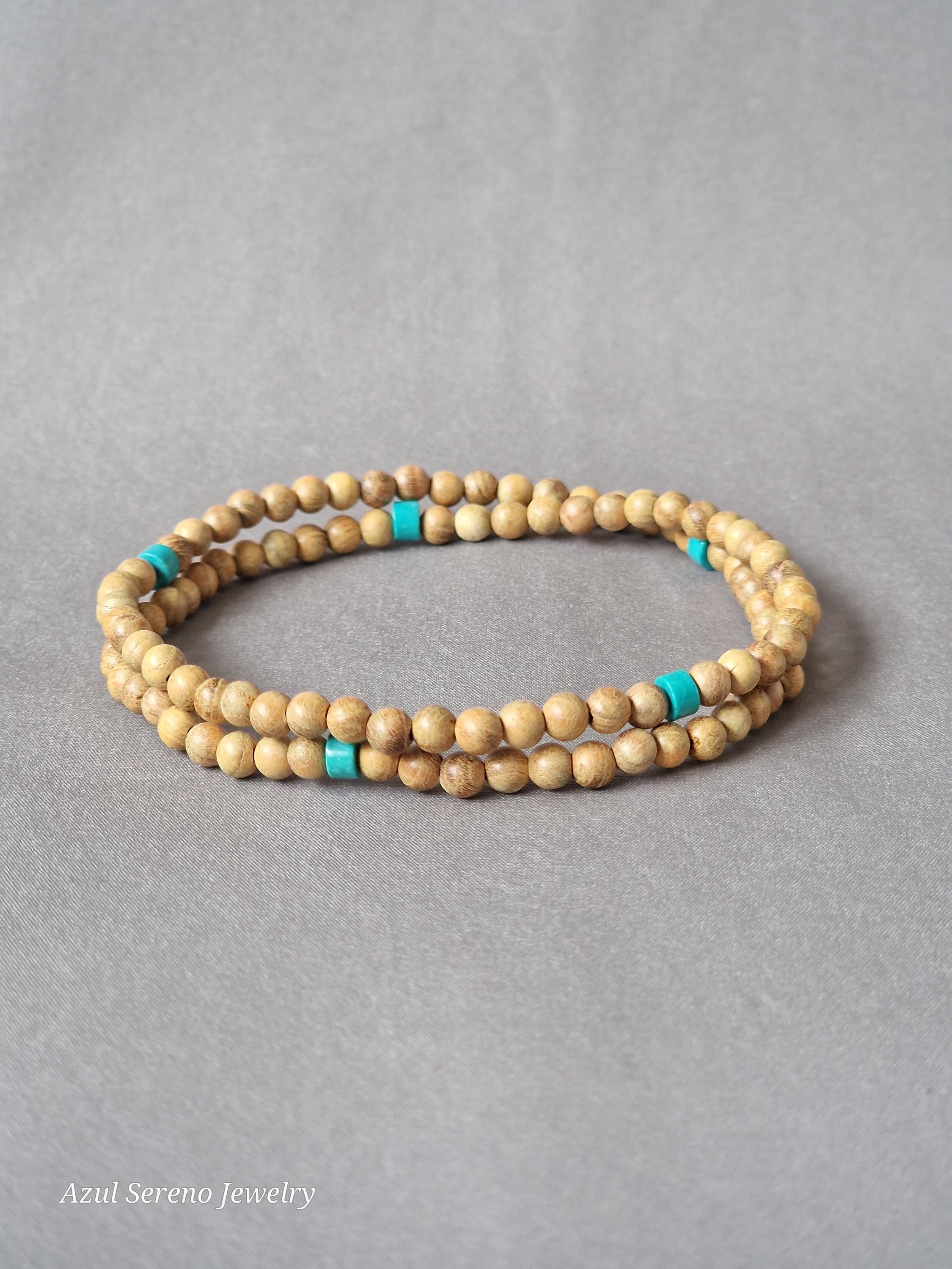 Bracelet Vintage Rétro 80's En Bois D'ébène - Style Bohémien Hippie - Occasion