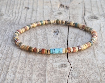 Men's Jasper Boho Bracelet with Turquoise