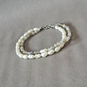 Doppelstrangiges Perlenarmband mit Labradorit