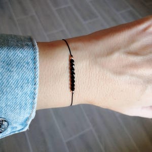 Petite black tourmaline bracelet protection bracelet black tourmaline jewelry gift for her