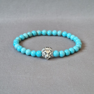 Pulsera de turquesa, pulsera de cuentas para hombre, joyería de turquesa
