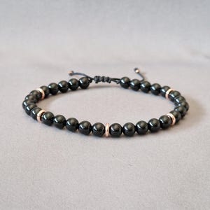 Black tourmaline bracelet mens bead bracelet gift for men