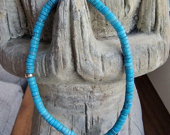 Pulsera de cuentas turquesas, joyería de piedras preciosas estilo boho chic para hombre