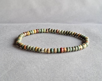Picasso Jasper Beaded Bracelet, Men Boho Bracelet