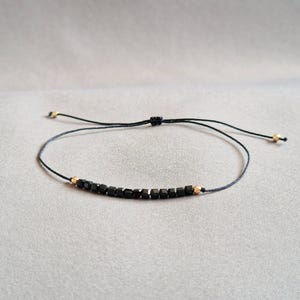 Petite black tourmaline bracelet protection bracelet black tourmaline jewelry gift for her