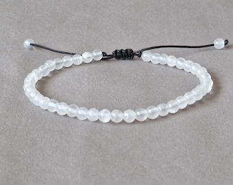 Petite selenite bracelet, selenite crystal jewelry, gift for woman