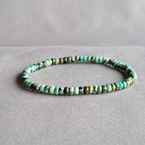 Pulseira de turquesa verde natural para presente masculino, pulseira de contas masculina