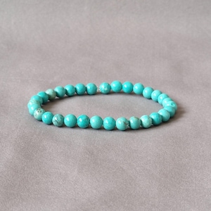 Plain turquoise bracelet, natural magnesite bracelet, men&#39;s beaded bracelet, turquoise jewelry