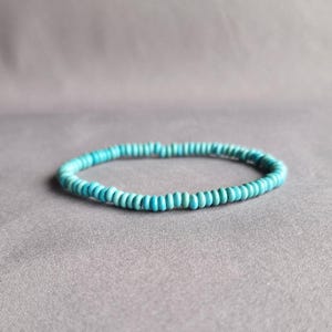 Plain turquoise bracelet, men beaded bracelet, gift for men, turquoise jewelry