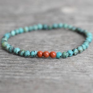 African turquoise bracelet mens beaded bracelet turquoise jewelry gift for men