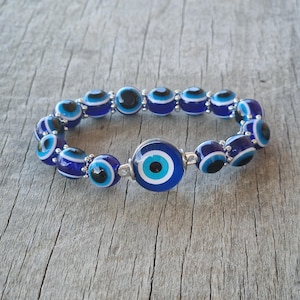 Evil eye bracelet blue Greek evil eye jewelry good luck charm