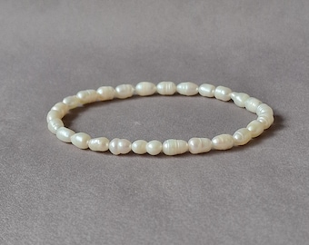 Delicate Freshwater Pearl Bracelet, Slim Beaded Style