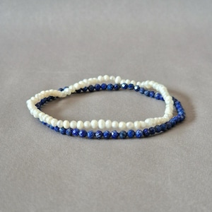 Conjunto de pulseiras de lápis-lazúli e pérolas, joias de pérolas de água doce