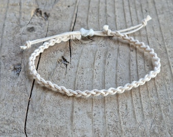 Handmade Braided Cotton Bracelet, Minimalist Thin Friendship Bracelet