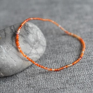 Ultra thin carnelian bracelet carnelian jewelry carnelian healing crystal gifts for women