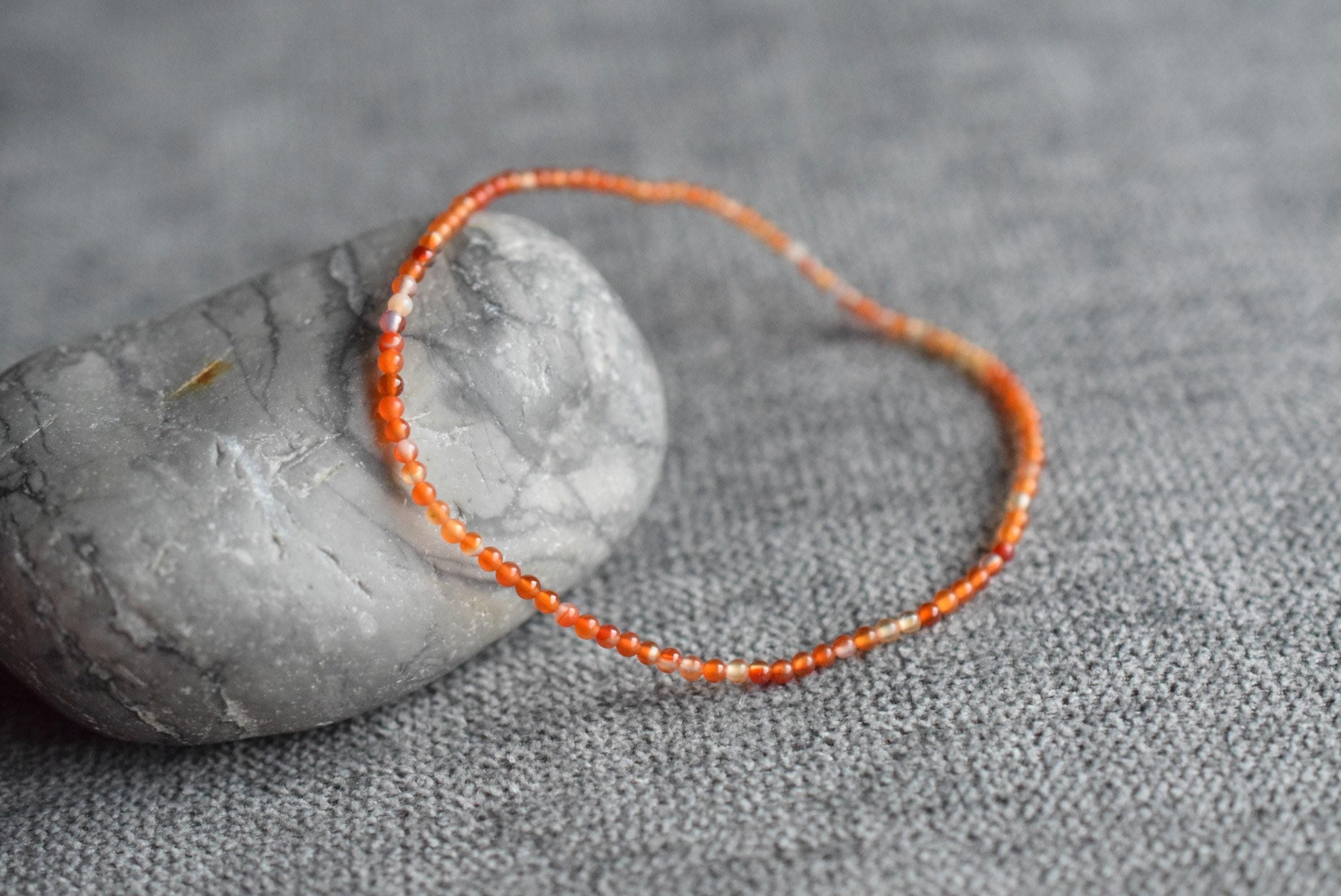 Ultra thin carnelian bracelet carnelian jewelry carnelian healing crystal gifts for women