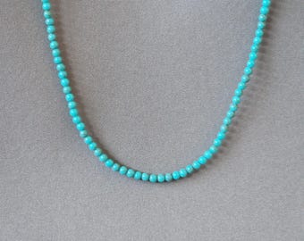 Petite, ultra thin turquoise necklace Turquoise jewelry Gift for woman