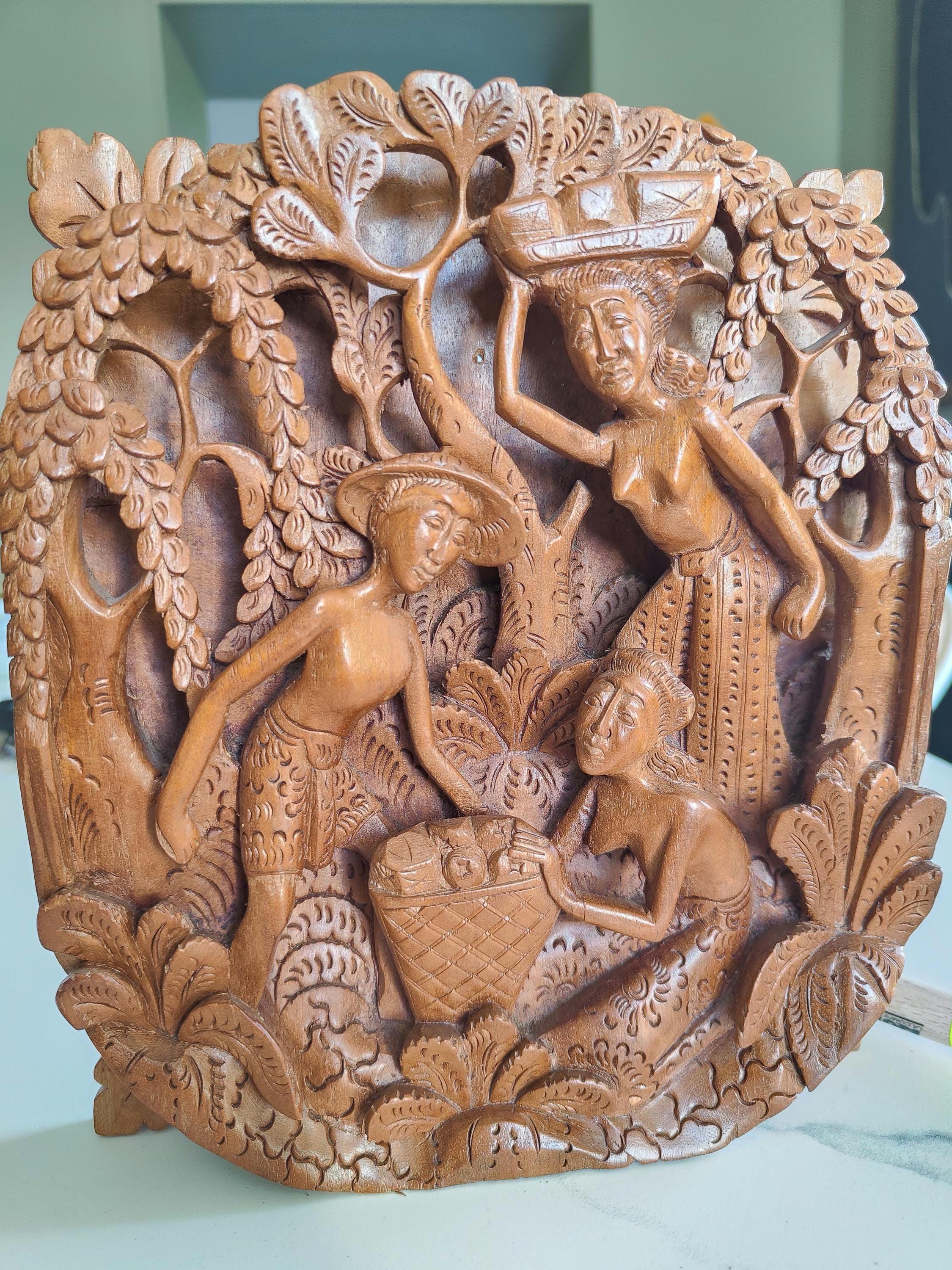 BAS RELIEF (INDE/INDONÉSIE) Déesse Temple Divinité EUR 1.299,00