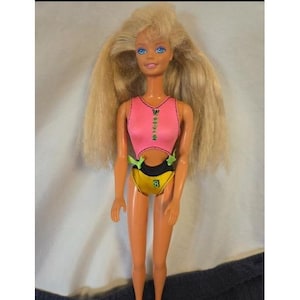VTG Beach Blast Barbie Doll #3237 1989 Mattel Figurine Blonde Crimped Hair