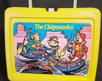 Vintage 1984 Alvin And The Chipmunks Thermos Plastic Lunch Box No Thermos