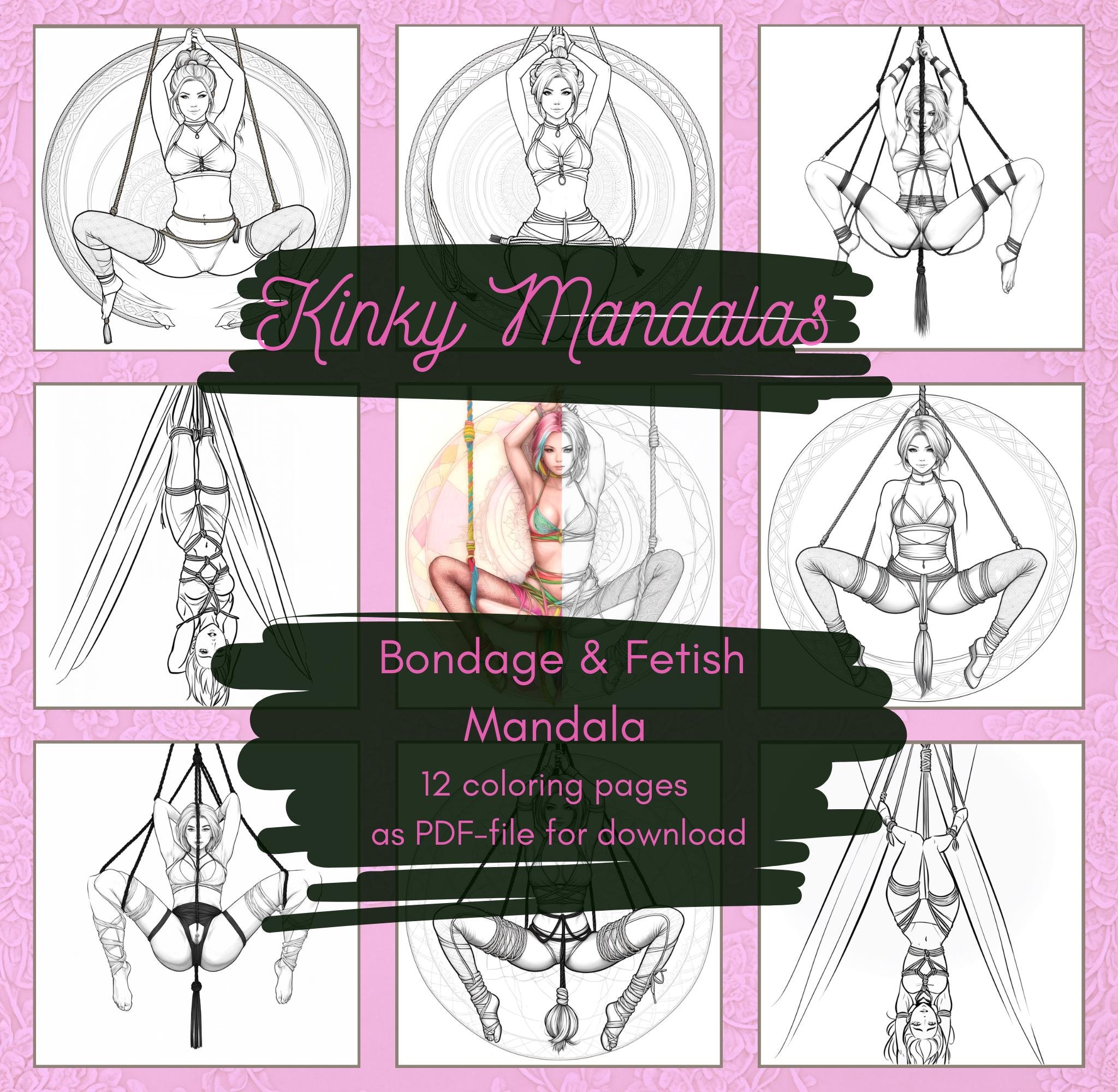 Kinky Mandalas: Bondage & Fetish Coloring Book for Adults. Ropes of Love