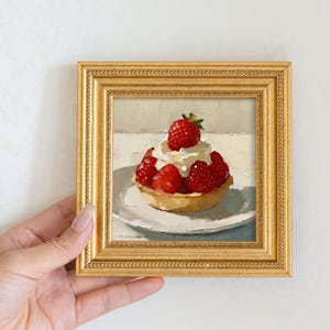 サイン入りフルーツタルトの油絵（キャンバス） - 静物画 - Etsy 日本