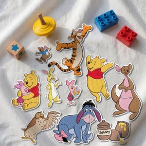 Winnie the Pooh Custom Embroidered Patch, Vintage Cartoon Iron on Patche, Retro Disney Fan Velcro patch, Jacket Denim DIY