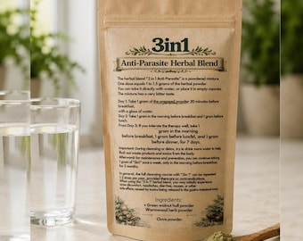 Miscela di erbe antiparassitarie 3 in 1 / Mallo di noce naturale / Chiodi di garofano e assenzio / Amaro