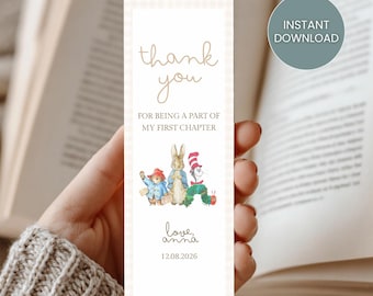 Storybook Bookmark Favor| Storybook Baby Shower Template | Book Themed Birthday Party Favors | Editable Printable Canva | 13 Designs