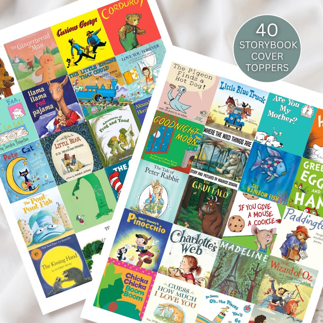 One Topper Book Printable Storybook Cupcake Toppers (40 Designs), ONE for the Books ...