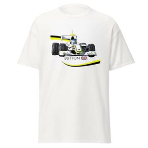Retro Jenson Button Brawn T-Shirt - Retro Racing T-Shirt - Jenson Button T-Shirt - Brawn GP Merch