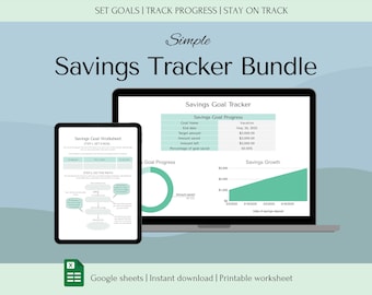 Savings Tracker, Savings Planner, Google Sheets Budget Planner, Budget Template, Savings Template, Budget Spreadsheet, Savings Spreadsheet