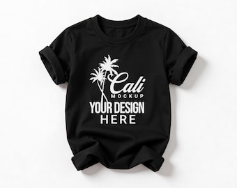 Maqueta de Bella Canvas 3001Y, maqueta de camiseta juvenil, maqueta de camiseta infantil, maqueta de camiseta en blanco, JPG, maqueta de ropa, negra