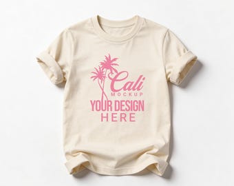 Maqueta de Bella Canvas 3001Y, maqueta de camiseta juvenil, maqueta de camiseta infantil, maqueta de camiseta en blanco, JPG, maqueta de ropa, color natural