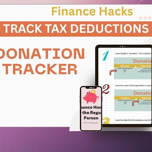 Donation Tracker Spreadsheet | Charitable Giving & Tax Deduction Log | Annual Donation Tracker | Excel Template