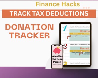 Donation Tracker Spreadsheet | Charitable Giving & Tax Deduction Log | Annual Donation Tracker | Excel Template