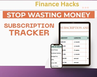 Subscription Tracker Spreadsheet | Stop Overpaying for Monthly Bills & Subscriptions | Excel Budget Tool