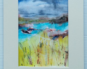 Original Coastal Watercolour, Watercolour Seascape Painting, Original Shore Coastal Art, Beach Coastline Scene