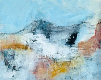 Contemporary Landscape, Modern Abstract Landscape, Countryside Art, Wall Decor, Mixed Media Landscape, Art for Your Home