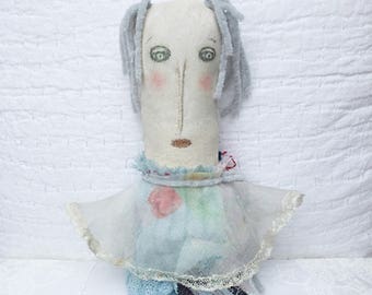 Primitive Folderol DOLL - Painted Prim Folderol - Womens Gift - Primitive Folk Art - Gift for Her - Soft Sculpture - Prim Art