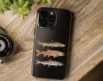 Trout Lovers Phone Cases, Durable Tough Cases for Fishermen, Wildlife Enthusiasts, Gift for Friends, Outdoor Adventure, Fisherman Phone Case