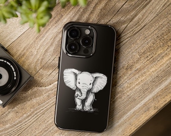 Cute Baby Elephant Tough Phone Cases, Gift for Animal Lovers, Kids Birthday, Unique Accessory for Wildlife Fans, Elephant Phone Case