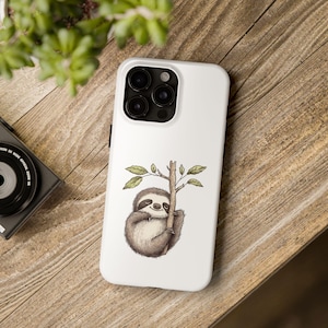 Cute Sloth Phone Case, Tough Phone Cases for Animal Lovers, Gifts for Teens, Nature Lover Accessories, Gift For Sloth Lover, Gift For Them