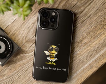 Cool Bee Phone Case, Cute Bee Case, Funny Phone Cover, Unique Gift for Bee Lovers, Birthday Present, Awesome Accessory, Outdoors Phone Case