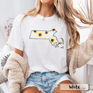 Massachusetts Floral Design Shirt, Boston Shirt, Comfort Colors Shirt, State Outline Shirt, Massachusetts Shirt, Spring Tee, State Tee