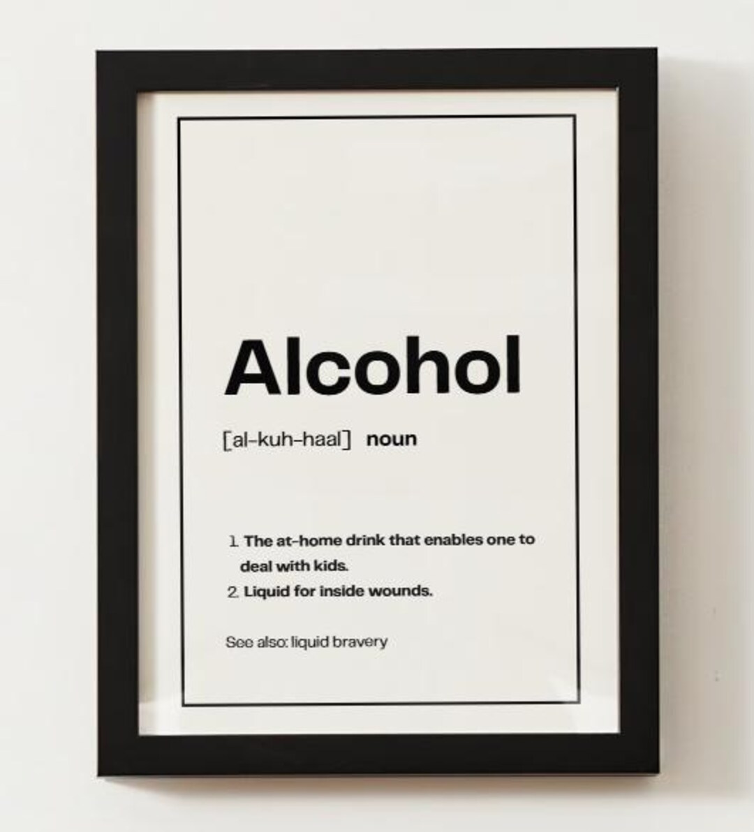 Definition Poster, Funny, Alcohol, Minimalistic Wall Art, Home Decor ...