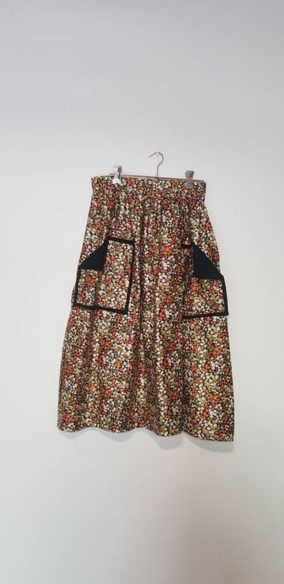 Buy 1960s Polished Cotton Floral Skirt S Online in India - Etsy